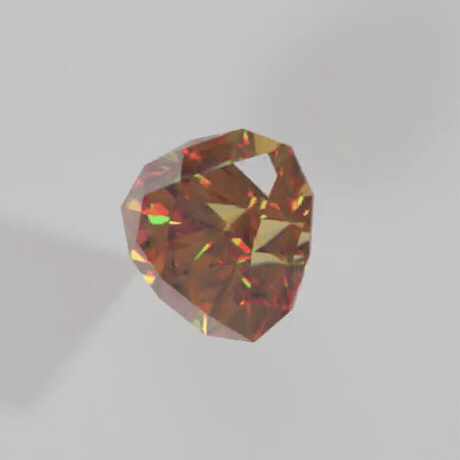 The same Sierpinski's Nest cut rendered as sphalerite, an amber stone breaking light into a full spectrum